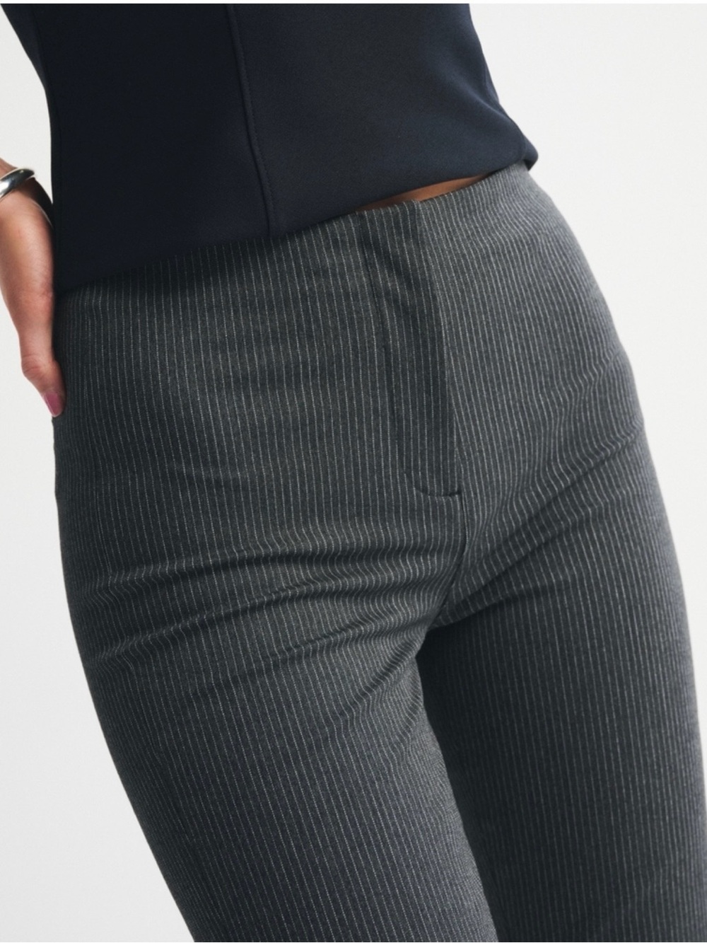 Abercrombie & Fitch Forme Bootcut in Dark Gray Pinstripe - Picture 4 of 5